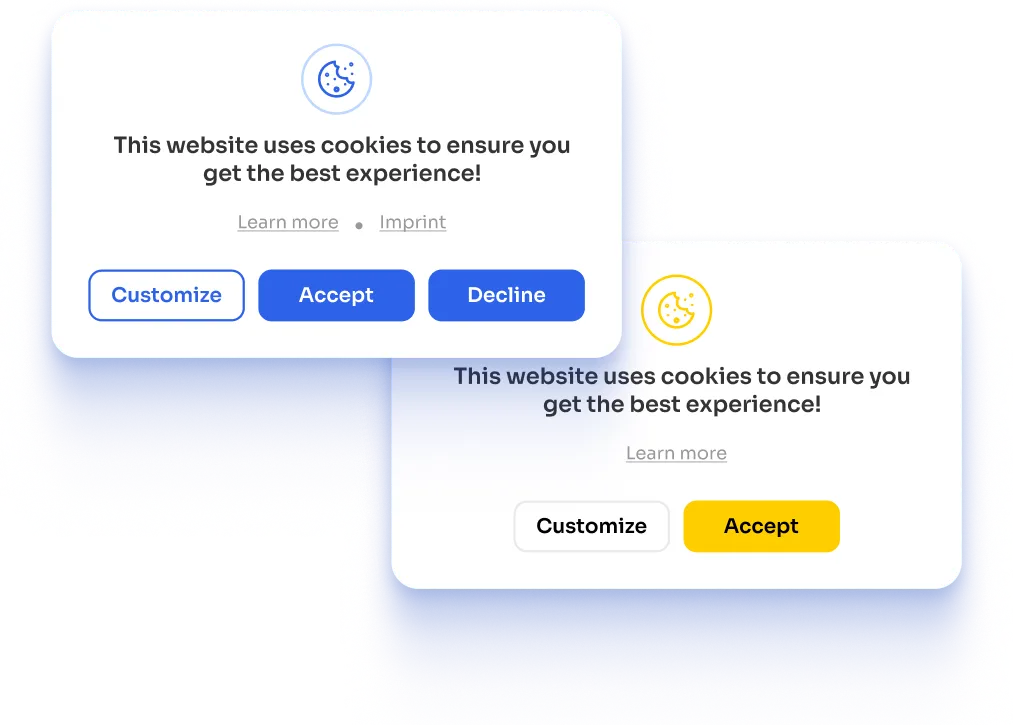 Pandectes cookie banner layouts