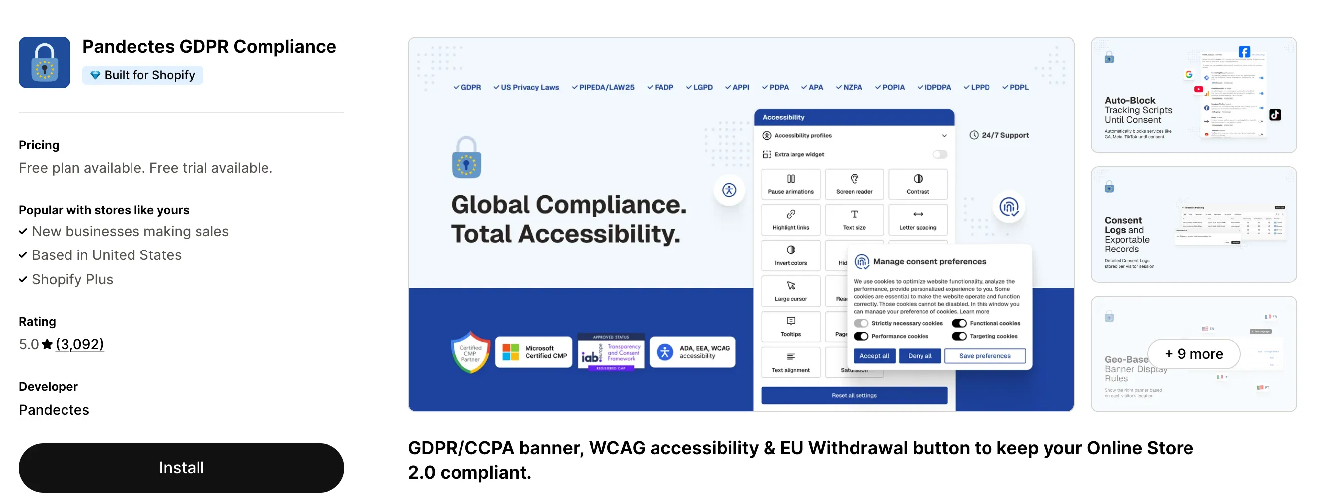 Pandectes GDPR Compliance on the Shopify App Store