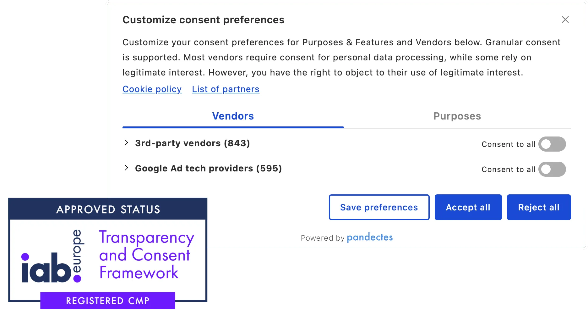 Pandectes GDPR Compliance IAB TCF v2.4 for Shopify