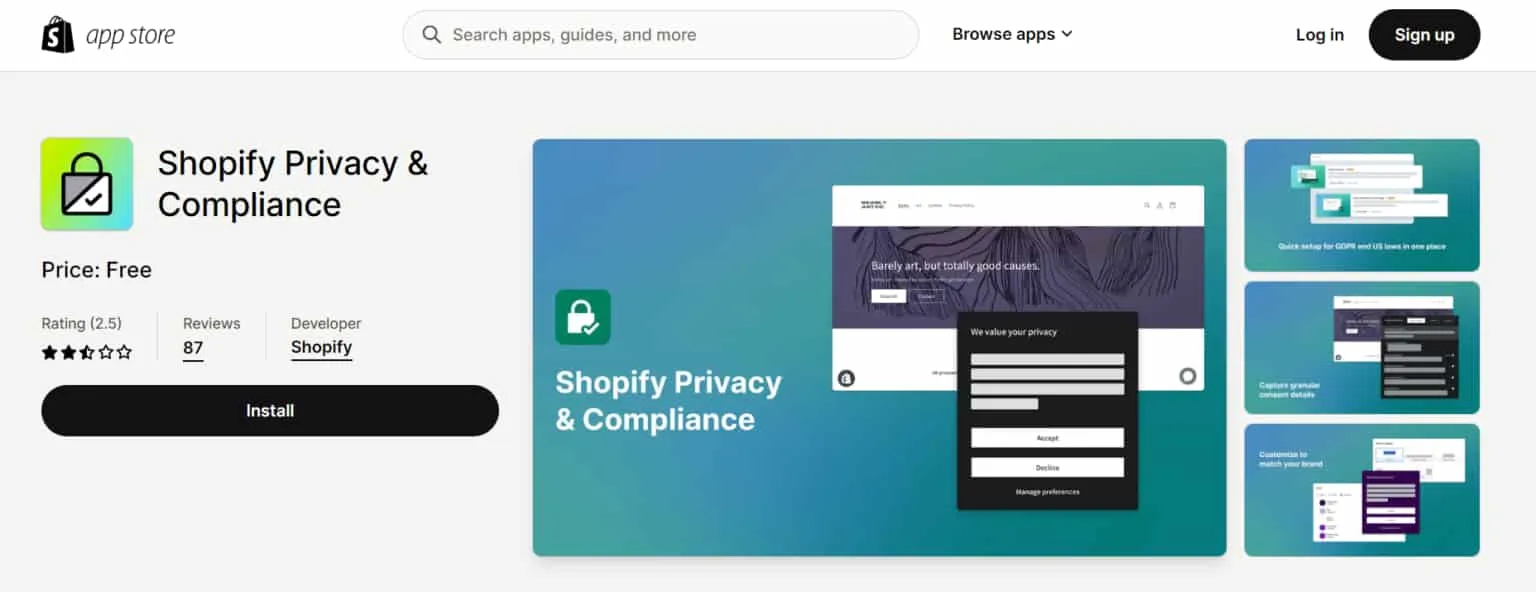 Shopify GDPR:CCPA: Customer Privacy Updates for 2024 - app store