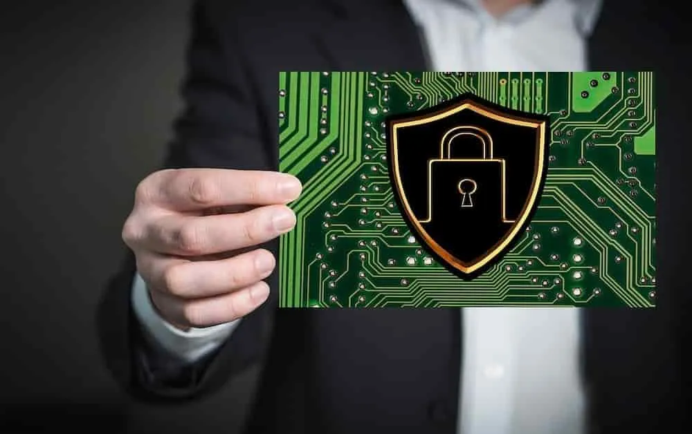 man holding privacy lock on square