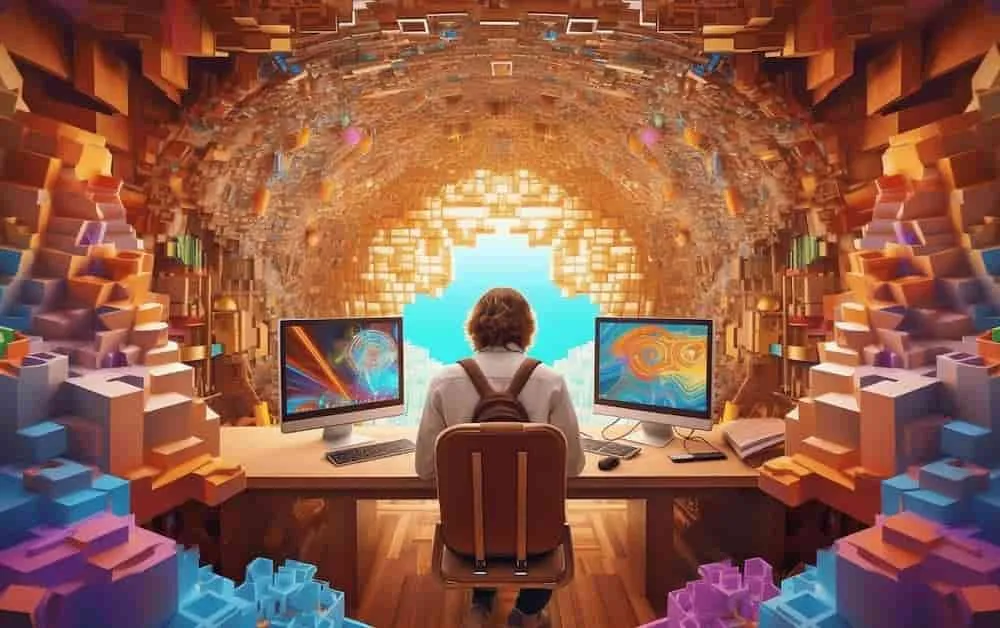man on computer