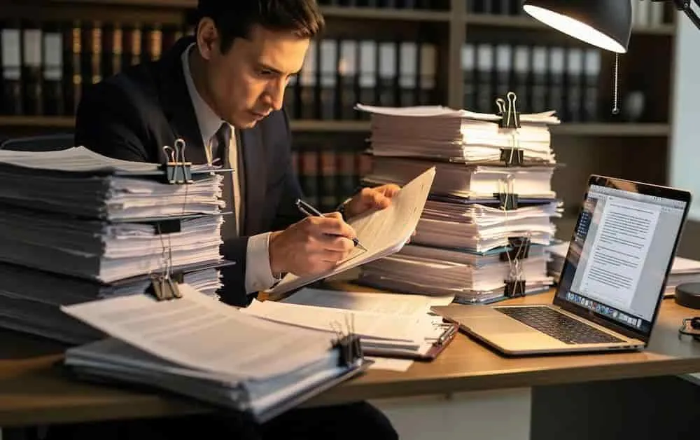 person with papers