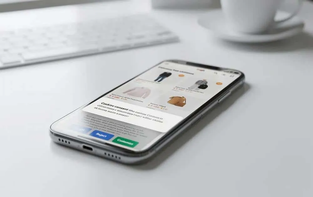 phone open on store
