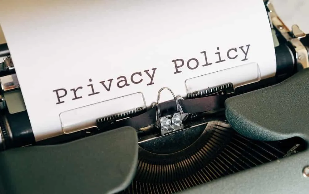 privacy policy on typewritter