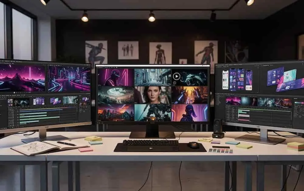 three monitor setup