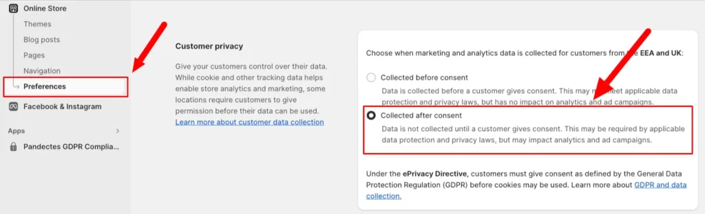Pandectes GDPR Compliance for Shopify Stores - Shopify & GDPR- Key updates in 2023 - GDPR Settings After