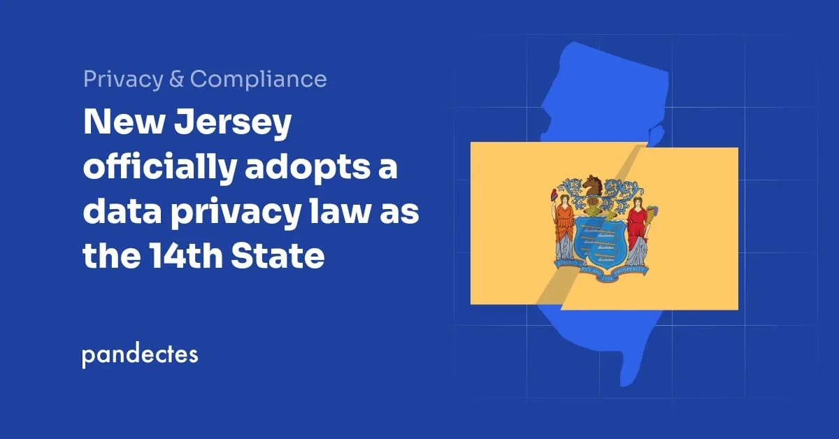 Pandectes GDPR Compliance app for Shopify Stores - New Jersey officially adopts a data privacy law as the 14th State