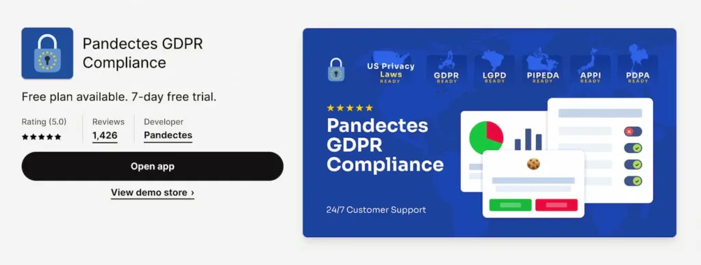Pandectes GDPR Compliance for Shopify Stores - Update your privacy strategy - App