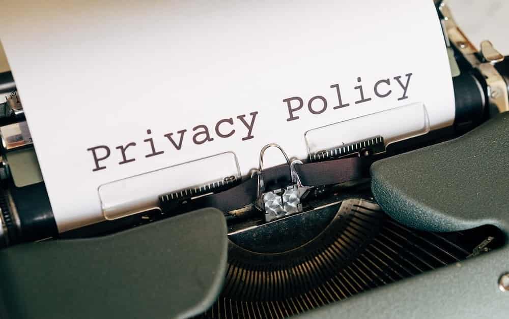 privacy policy on typewritter