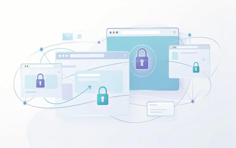 screen with lock icons