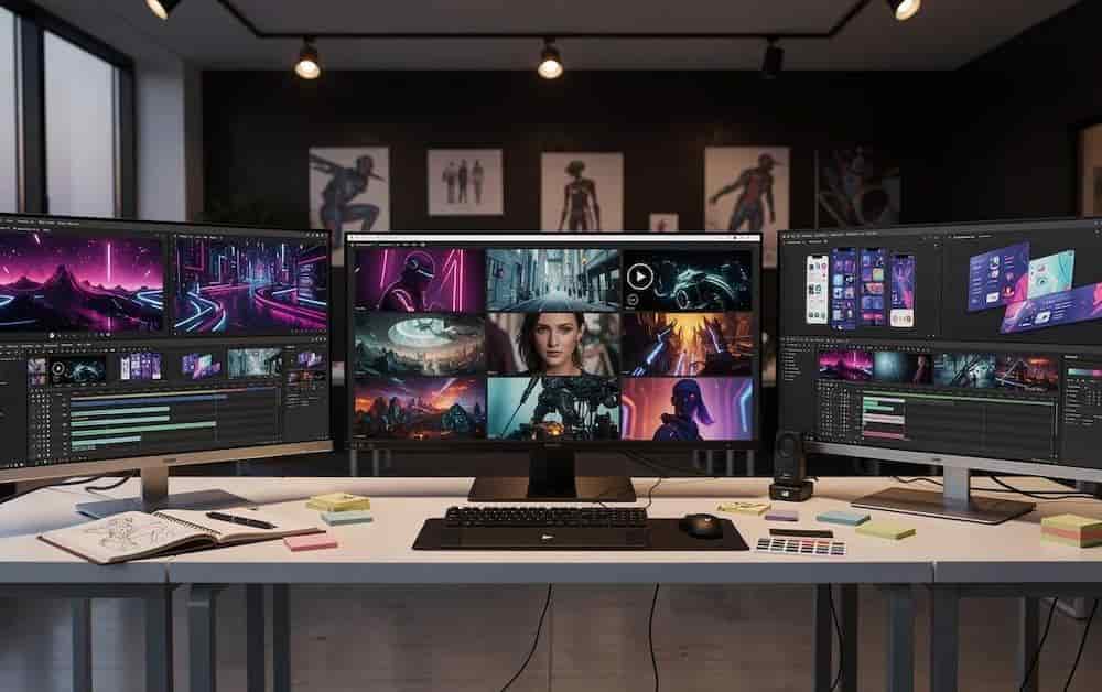 three monitor setup